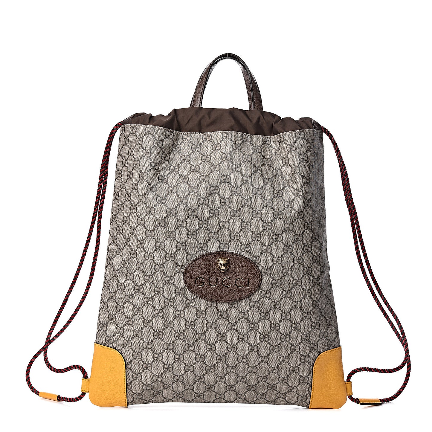 GG Supreme Monogram Neo Vintage Drawstring Backpack Beige New Acero Crop