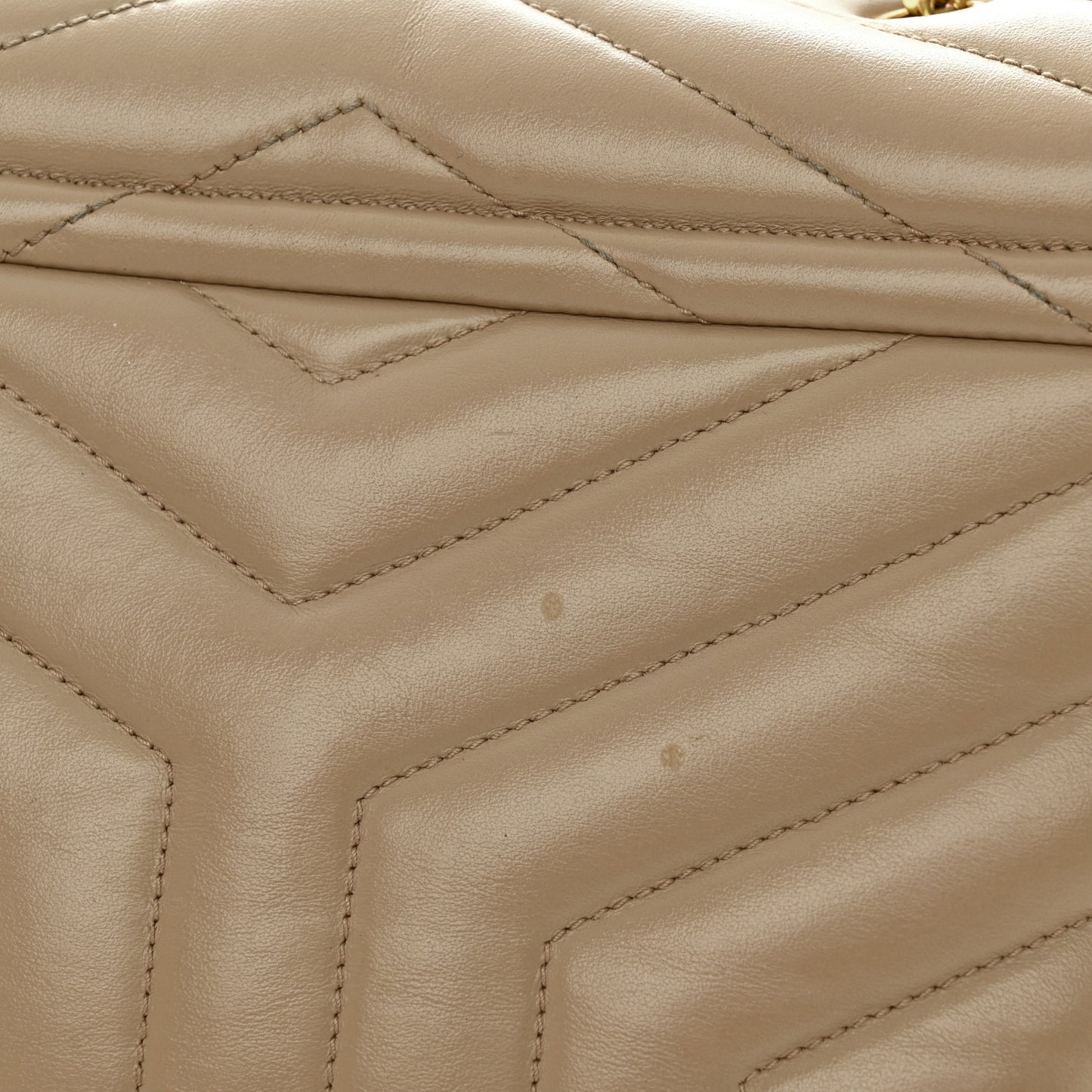 Calfskin Y Quilted Monogram Small Loulou Chain Satchel Dark Beige