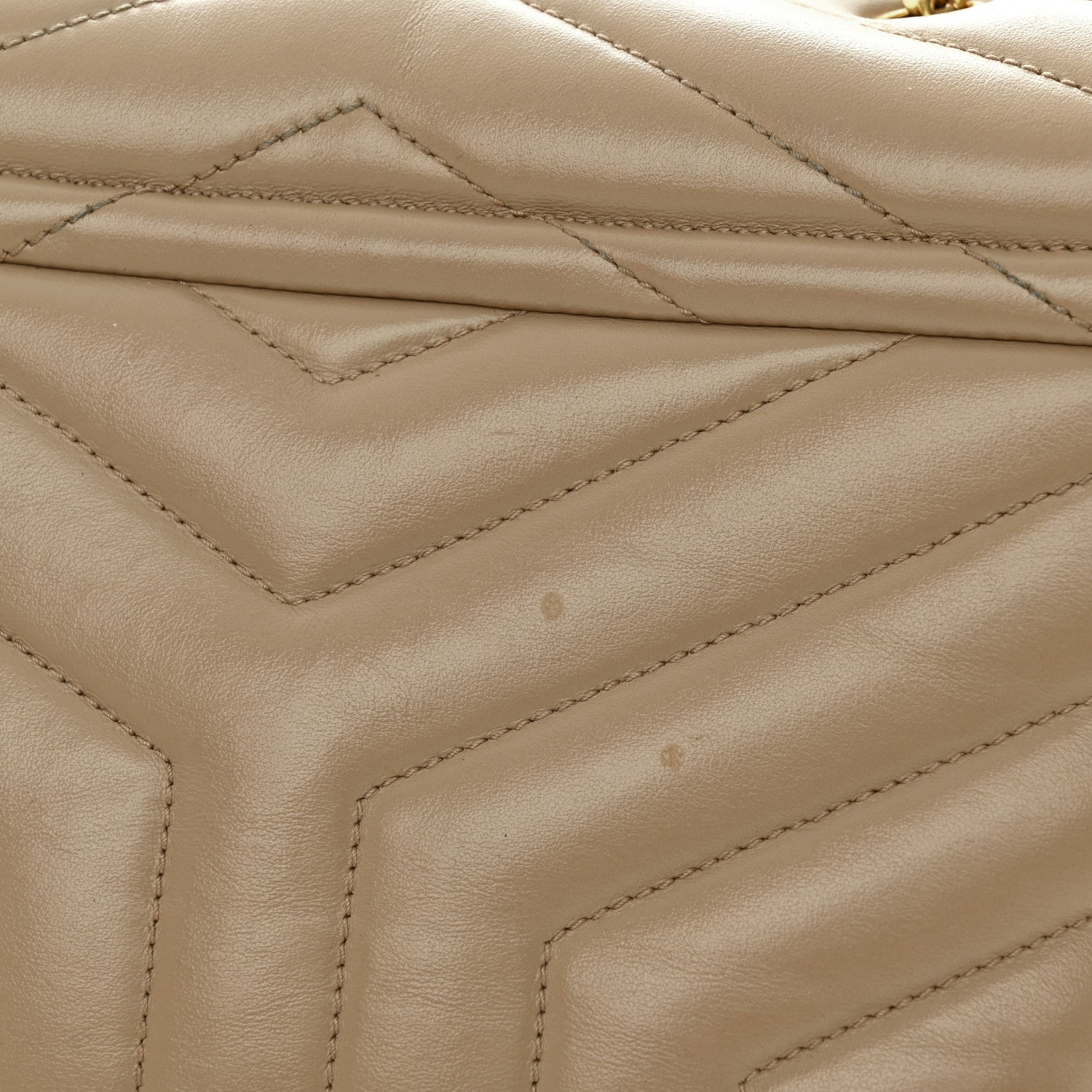 Saint Laurent Calfskin Y Quilted Monogram Small Loulou Chain Satchel Dark Beige 13 of 13
