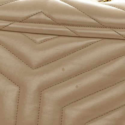 Saint Laurent Calfskin Y Quilted Monogram Small Loulou Chain Satchel Dark Beige 13 of 13