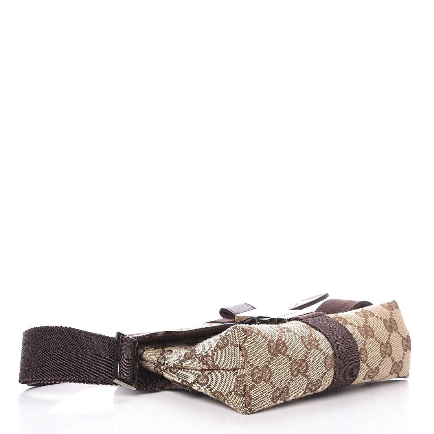 Gucci GG Monogram Buckle Belt Bag Dark Brown 4 of 9