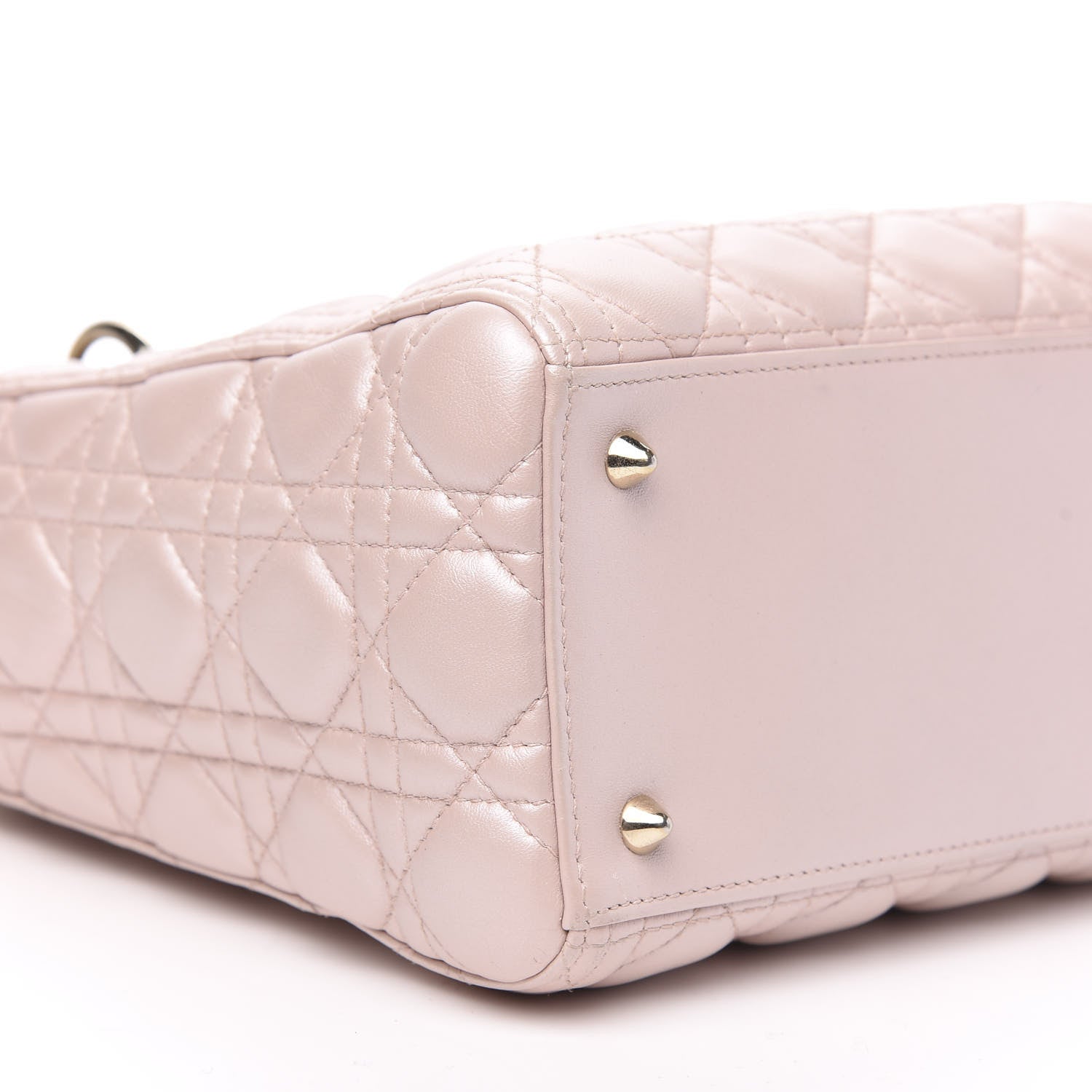 Christian Dior Pearly Lambskin Cannage Medium Lady Dior Lotus 8 of 14