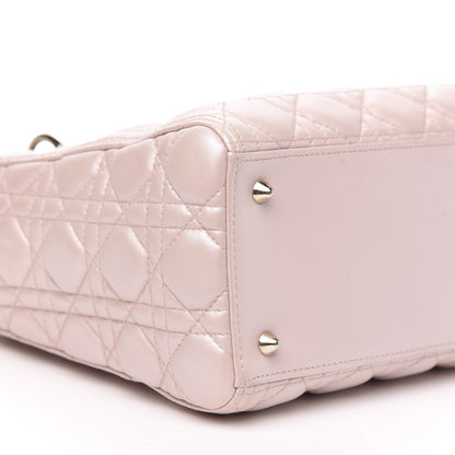 Christian Dior Pearly Lambskin Cannage Medium Lady Dior Lotus 8 of 14