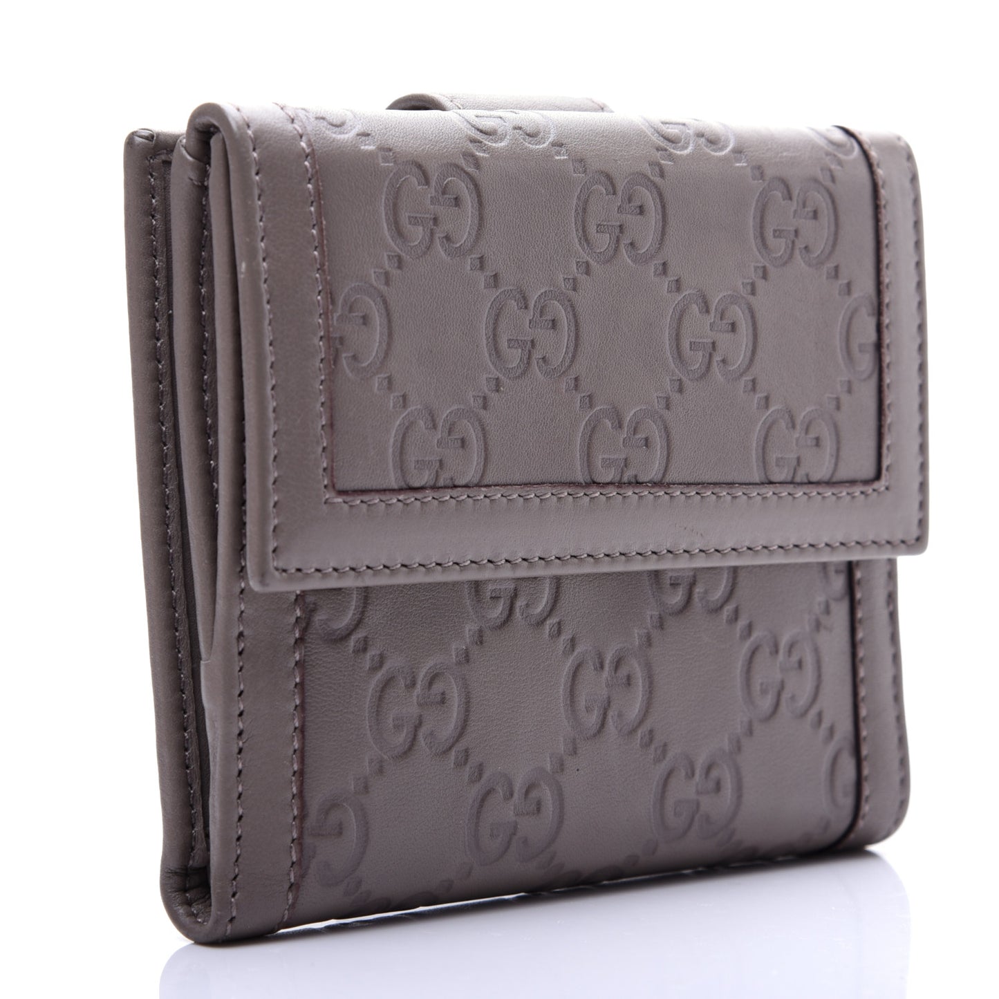 Guccissima French Flap Wallet Grey