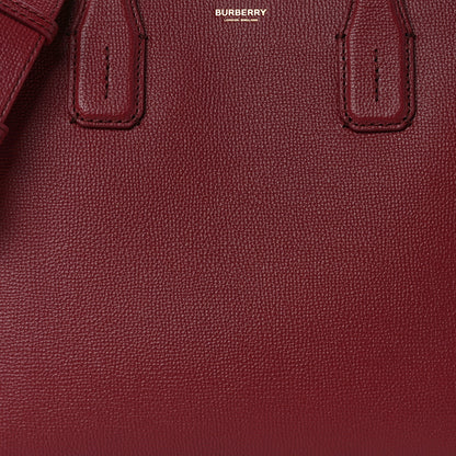 Burberry Derby Calfskin House Check Medium Banner Tote Crimson 8 of 12