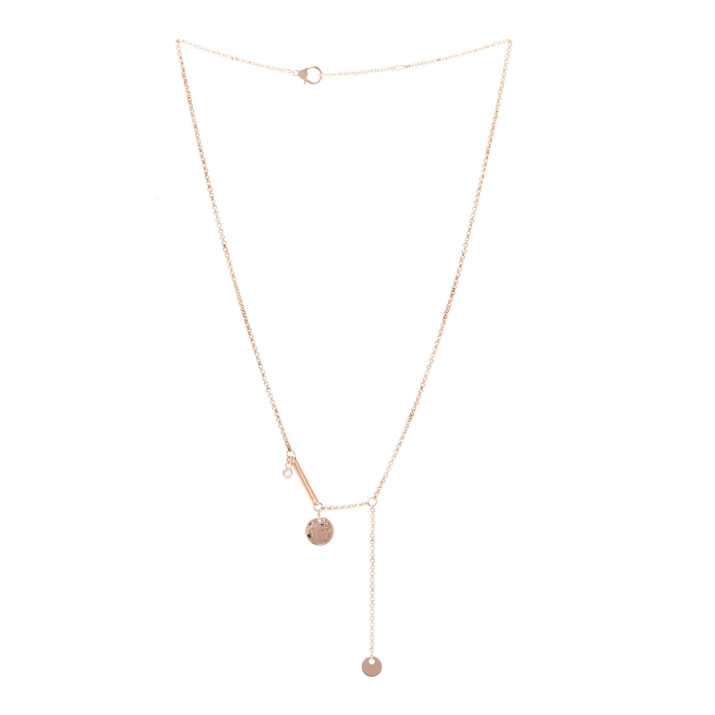 18K Rose Gold Diamond TPM Ex-Libris Pendant Necklace