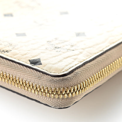 MCM Visetos Large Zip Around Wallet Beige 12 of 14
