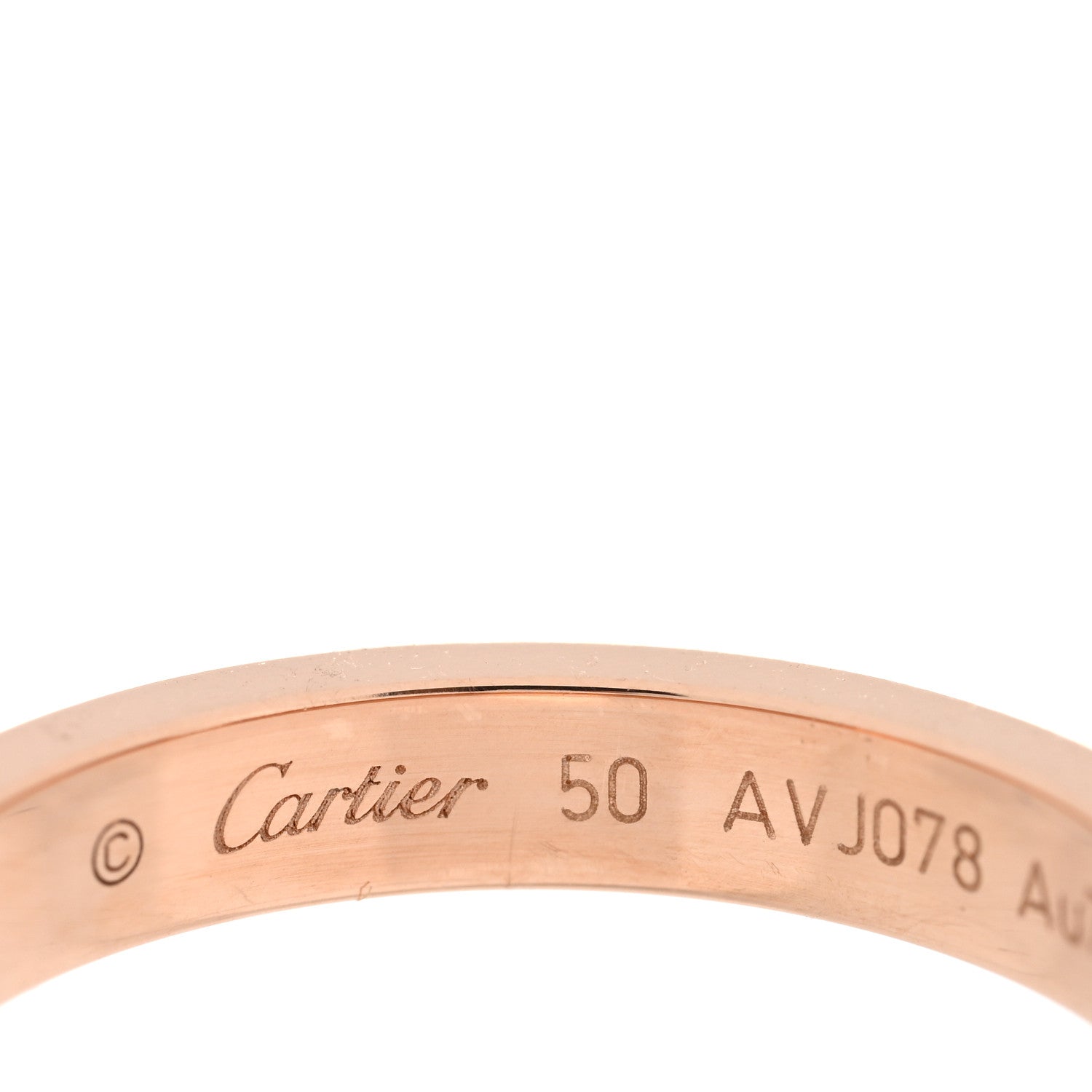 Cartier 18K Pink Gold Diamond C De Cartier Wedding Band Ring 50 5.25 4 of 5