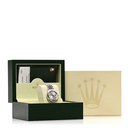 Rolex Stainless Steel 18K White Gold 31mm Oyster Perpetual Datejust Watch Silver 178274 5 of 5