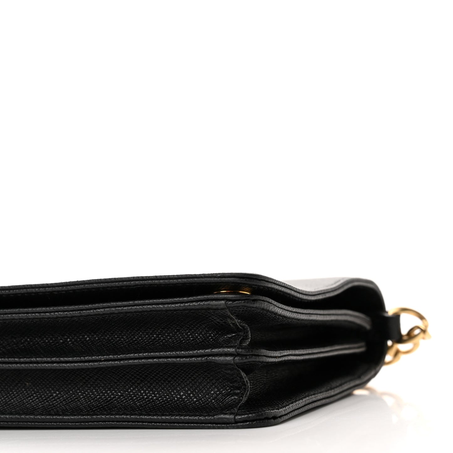 Saffiano Lux Chain Wallet Black