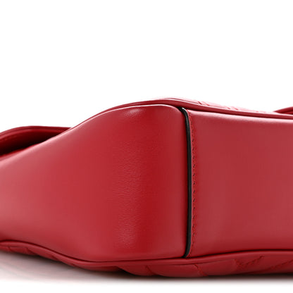 Gucci Calfskin Matelasse Small GG Marmont Shoulder Bag Hibiscus Red 9 of 13