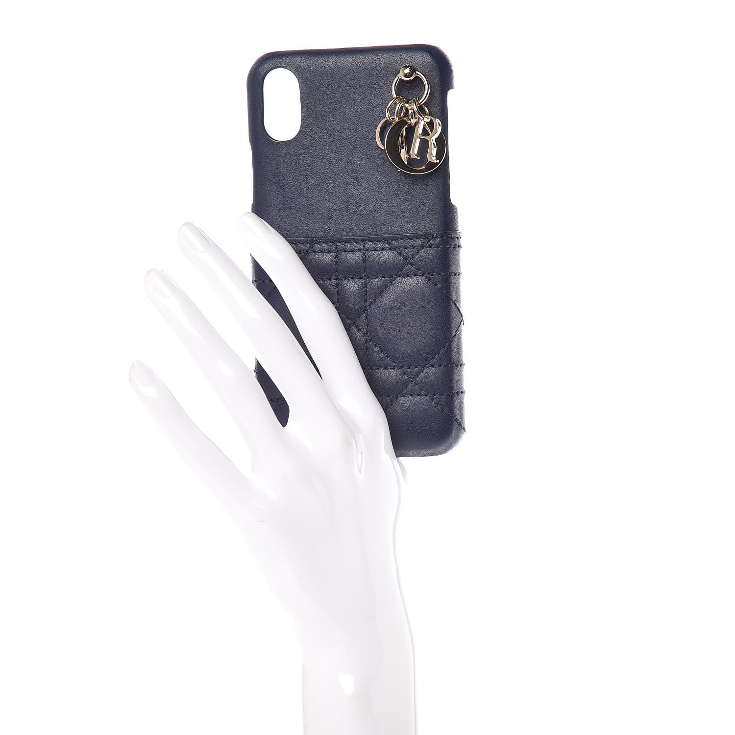 Christian Dior Lambskin Cannage Lady Dior Tech iPhone X XS Case Blue Indigo 2 of 8