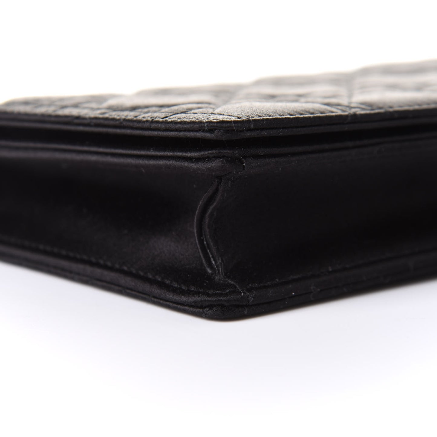 Satin Cannage Lady Dior Convertible Clutch Black