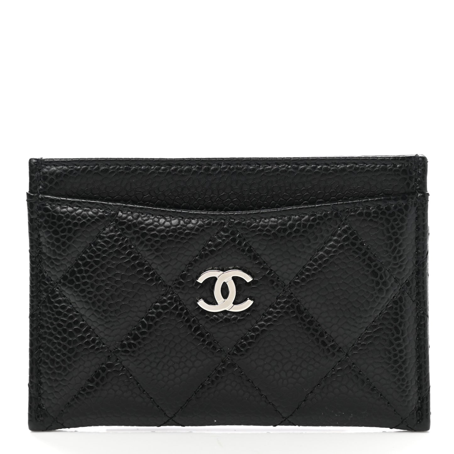 Caviar Quilted Card Holder Black