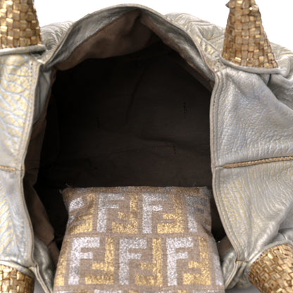 Fendi Nappa Nuvolata Bimetal Spy Oro Argento 5 of 16