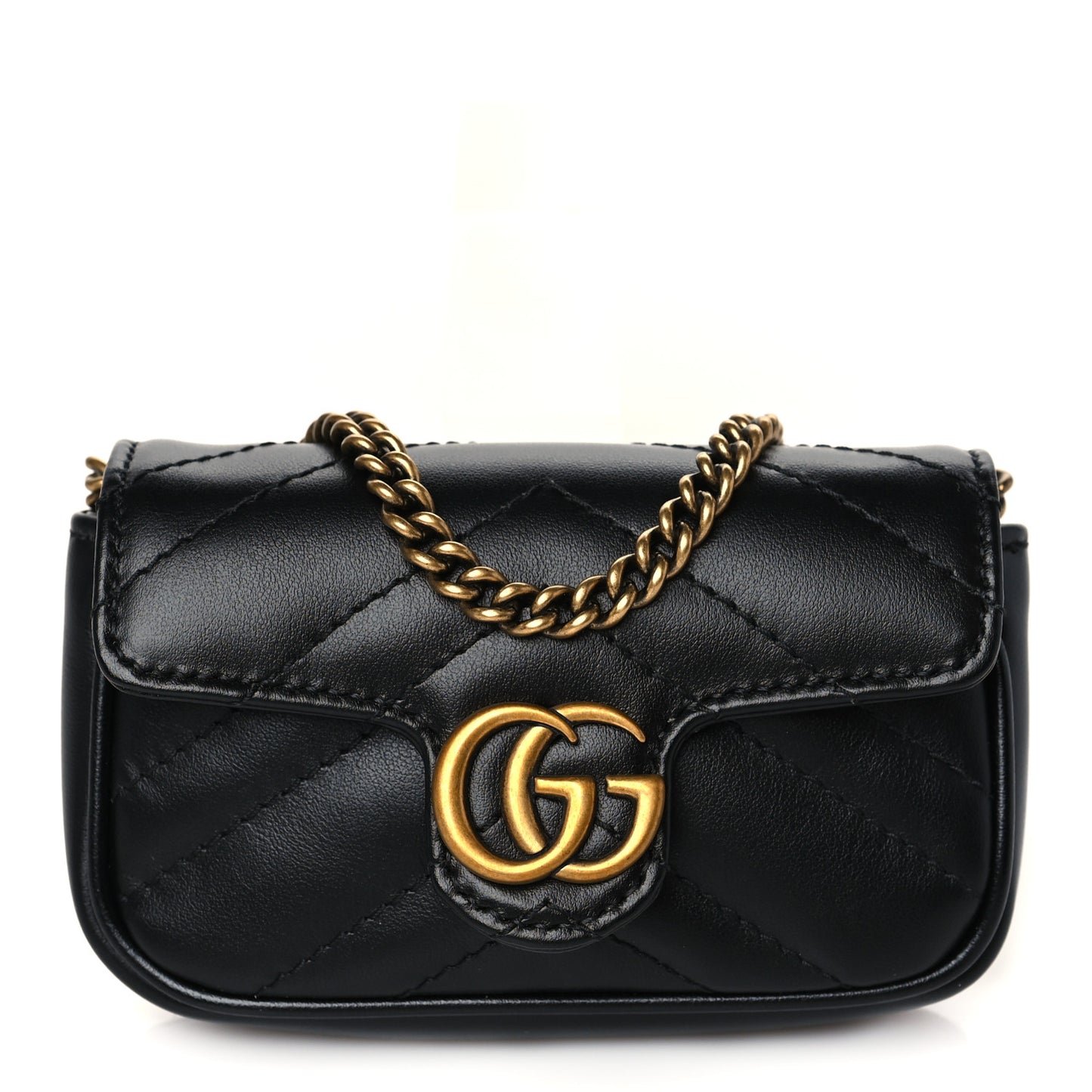 Calfskin Matelasse GG Marmont 2.0 Coin Purse On A Chain Black