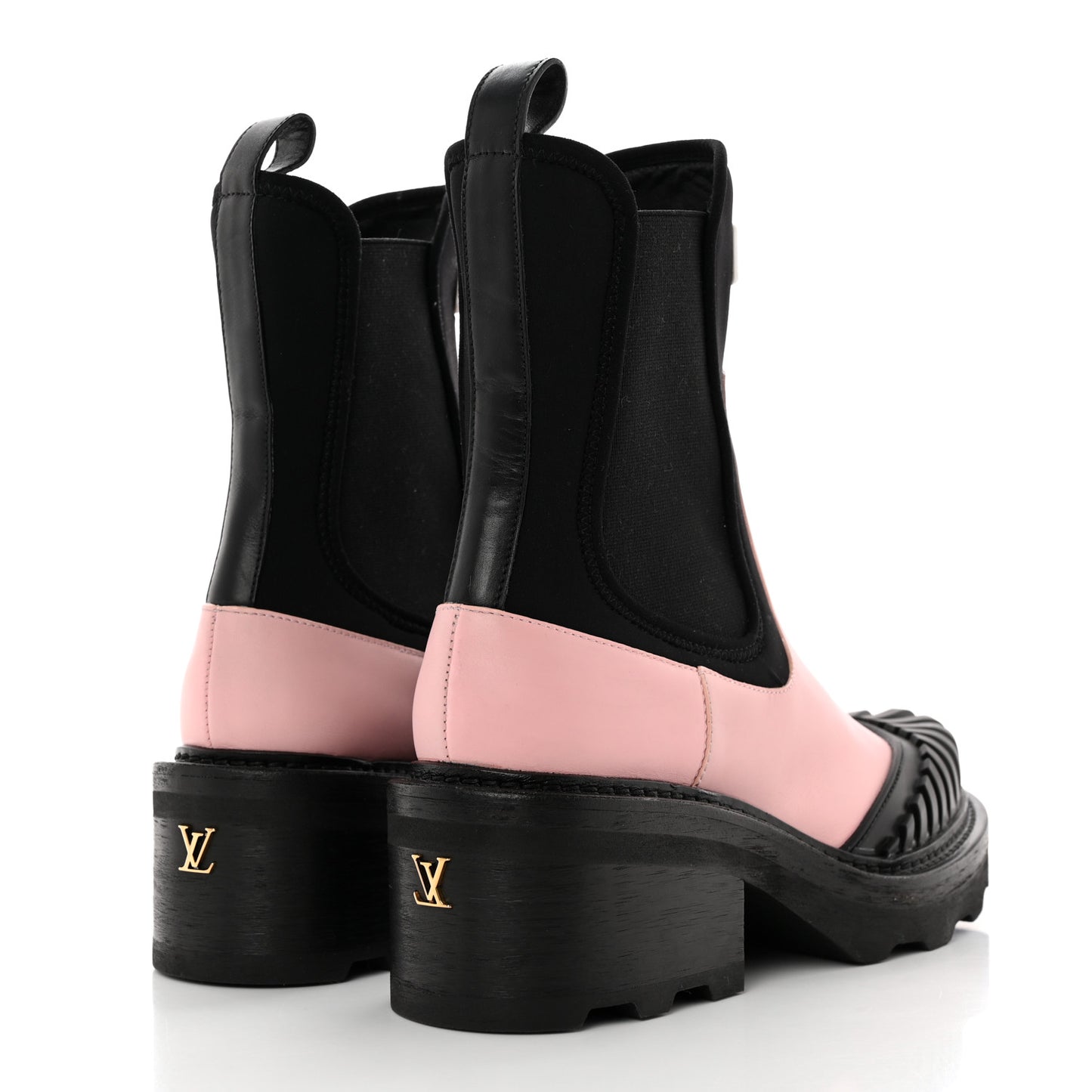 Calfskin Beaubourg Ankle Boots 39.5 Black Pink