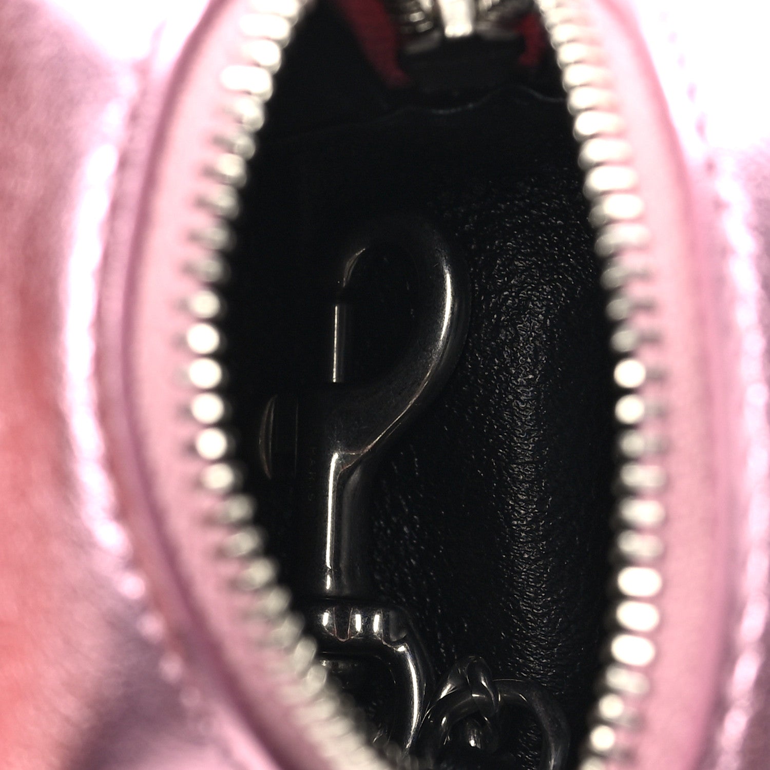 Saint Laurent Crinkled Lame Calfskin Jaime Cube Charm Keychain Violet 5 of 7