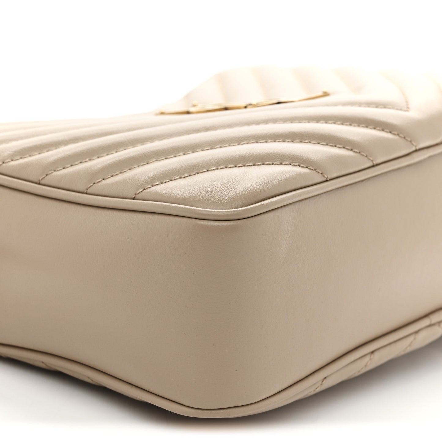 Calfskin Matelasse Monogram Lou Camera Bag Dark Beige