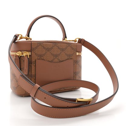 MCM Lauretos Nappa Monogram Small Himmel Vanity Case Cognac 3 of 10