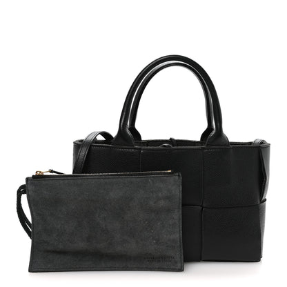 Bottega Veneta Grained Calfskin Maxi Intrecciato Mini Arco Tote Black 3 of 10