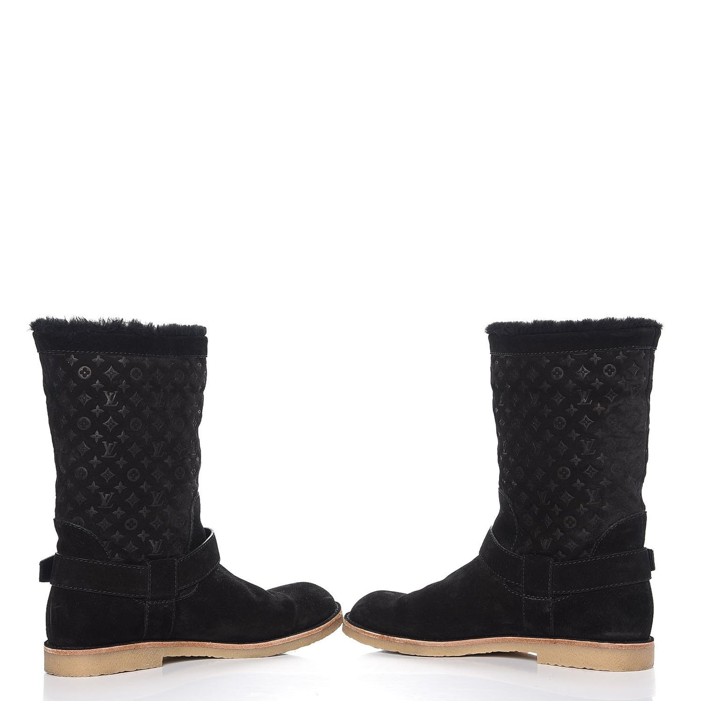 Suede Shearling Fauvist Boots 39 Black