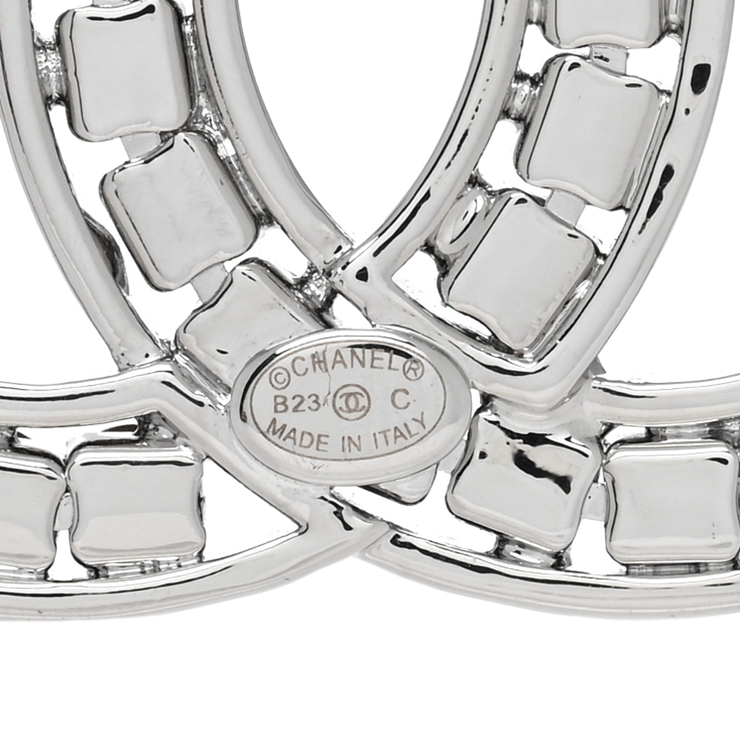 Chanel Crystal Large CC Brooch Silver 2 of 3