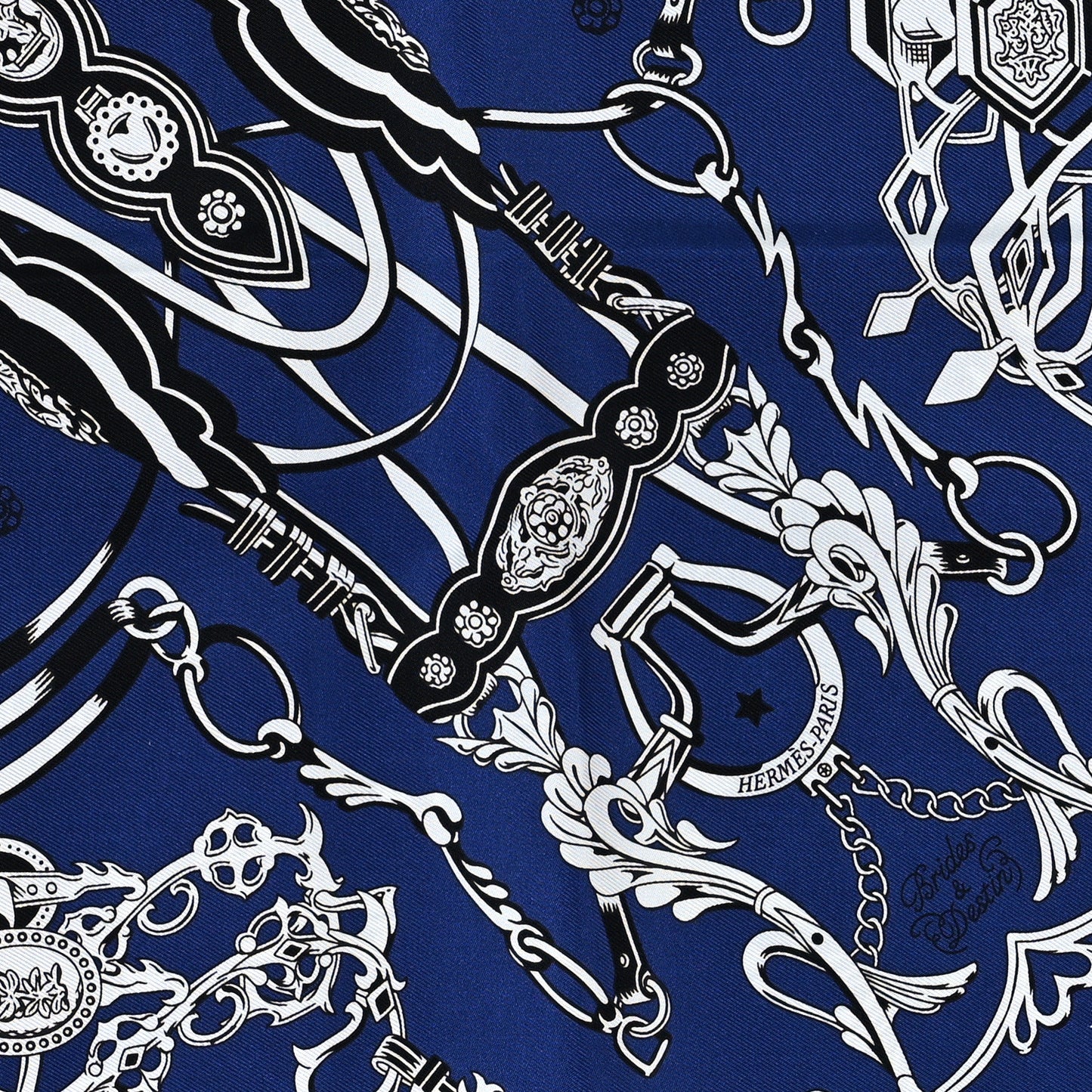 Silk Brides Et Destin Bandana Scarf 55 Marine White Black