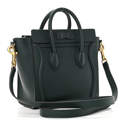 Celine Drummed Calfskin Nano Luggage Amazone 2 of 10