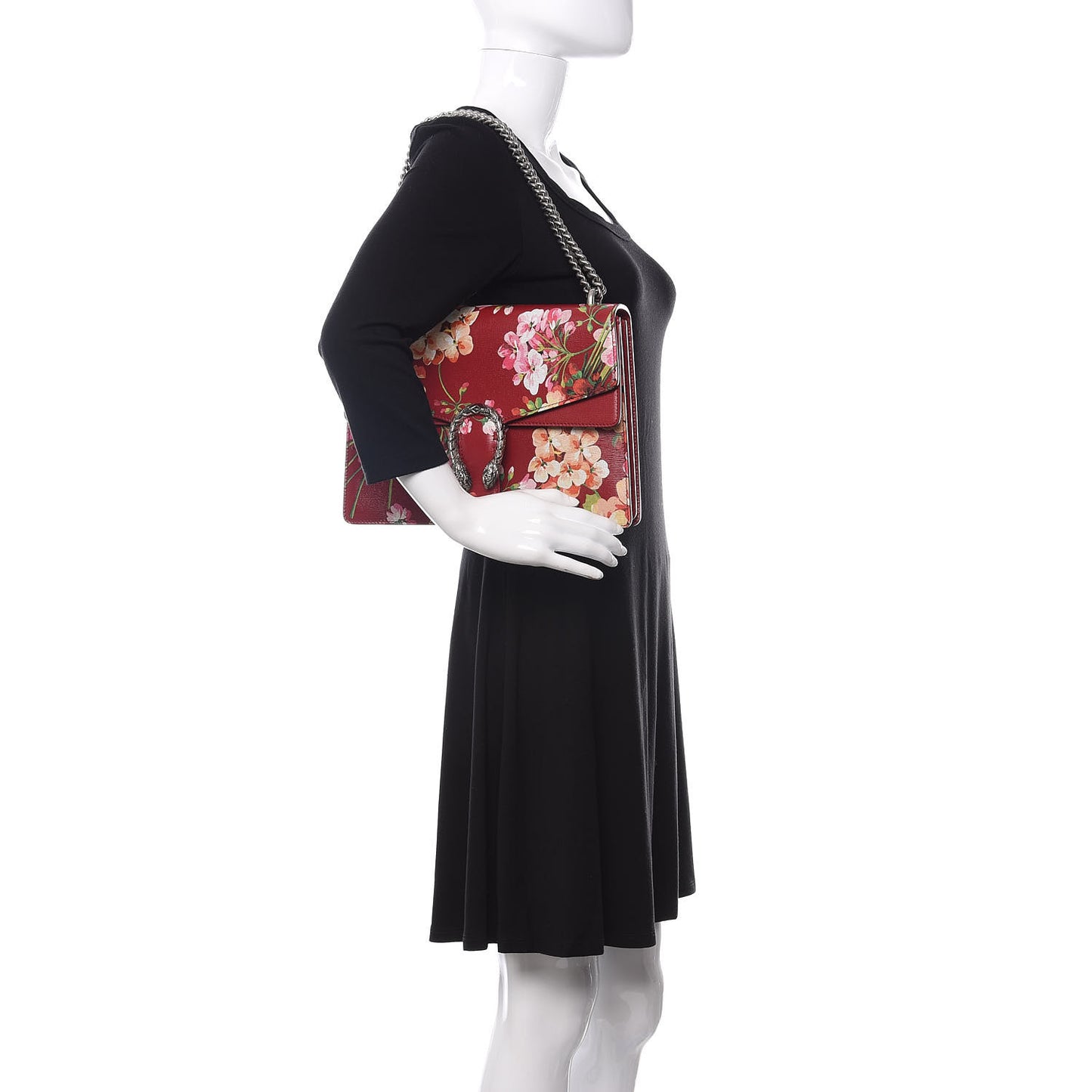 Calfskin Blooms Print Medium Dionysus Shoulder Bag Romantic Cherry Multicolor