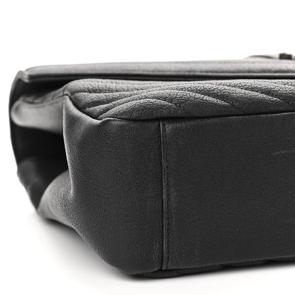 Saint Laurent Sheepskin Matelasse Chevron Monogram Large College Satchel Black 9 of 11