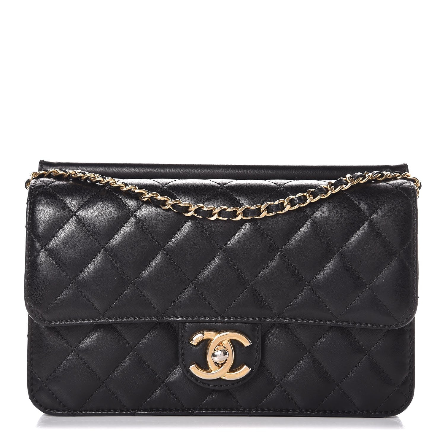 Chanel Lambskin Quilted Medium Crossing Times Flap Black 1 of 8