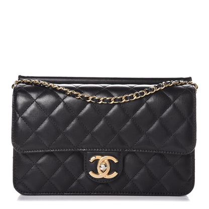 Chanel Lambskin Quilted Medium Crossing Times Flap Black 1 of 8