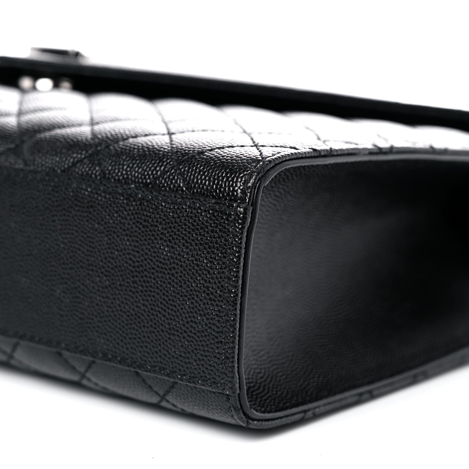 Saint Laurent Grain De Poudre Textured Mixed Matelasse Large Triquilt Monogram Satchel Black 8 of 8