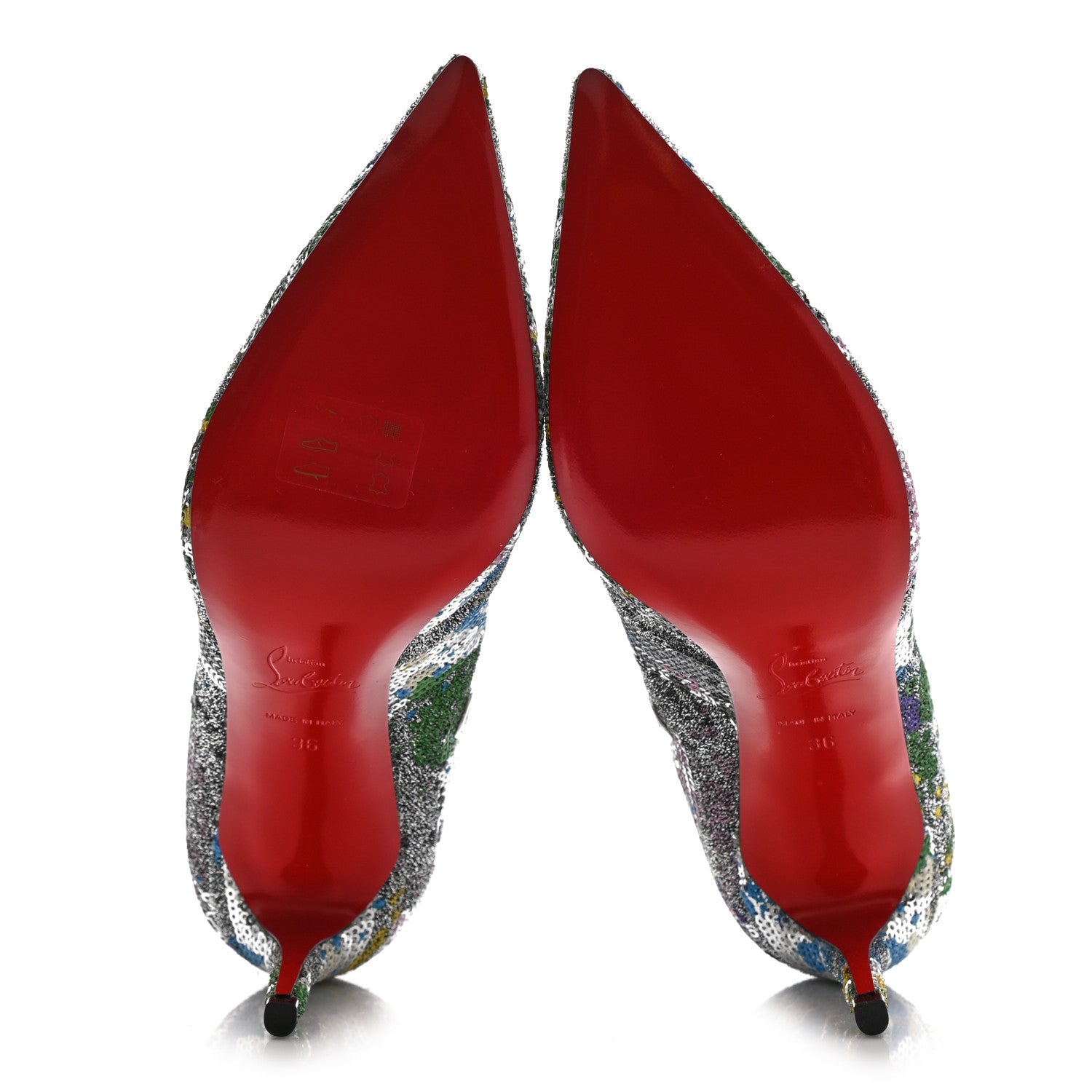 Christian Louboutin Paillette Splash So Kate Booty 85 Ankle Boots 36 Silver Multicolor 5 of 7