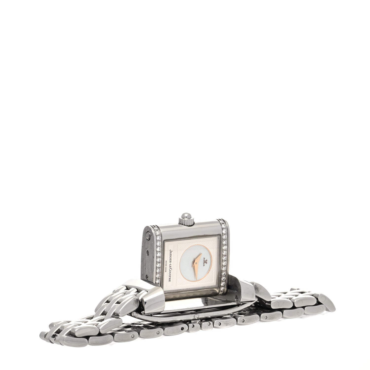 Jaeger-LeCoultre Stainless Steel Diamond Mother of Pearl 20mm Reverso Classic Duetto Manual Winding Watch 266.882.443 6 of 7