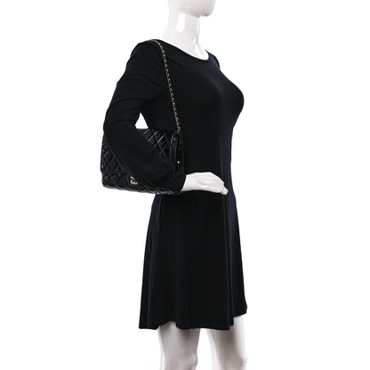 Chanel Patent Quilted Clutch with Chain Flap Black 2 of 9