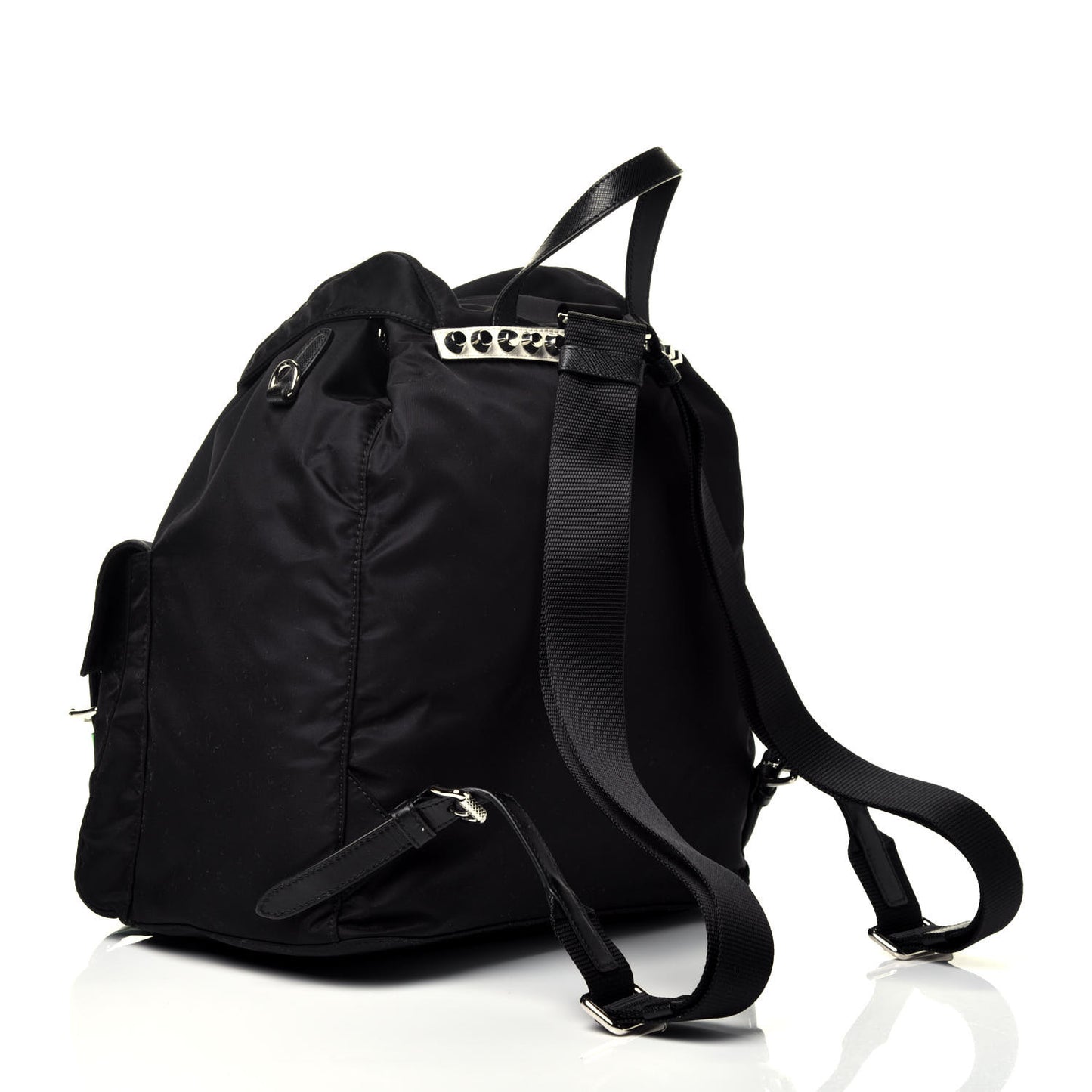 Nylon New Vela Studded Backpack Black Green