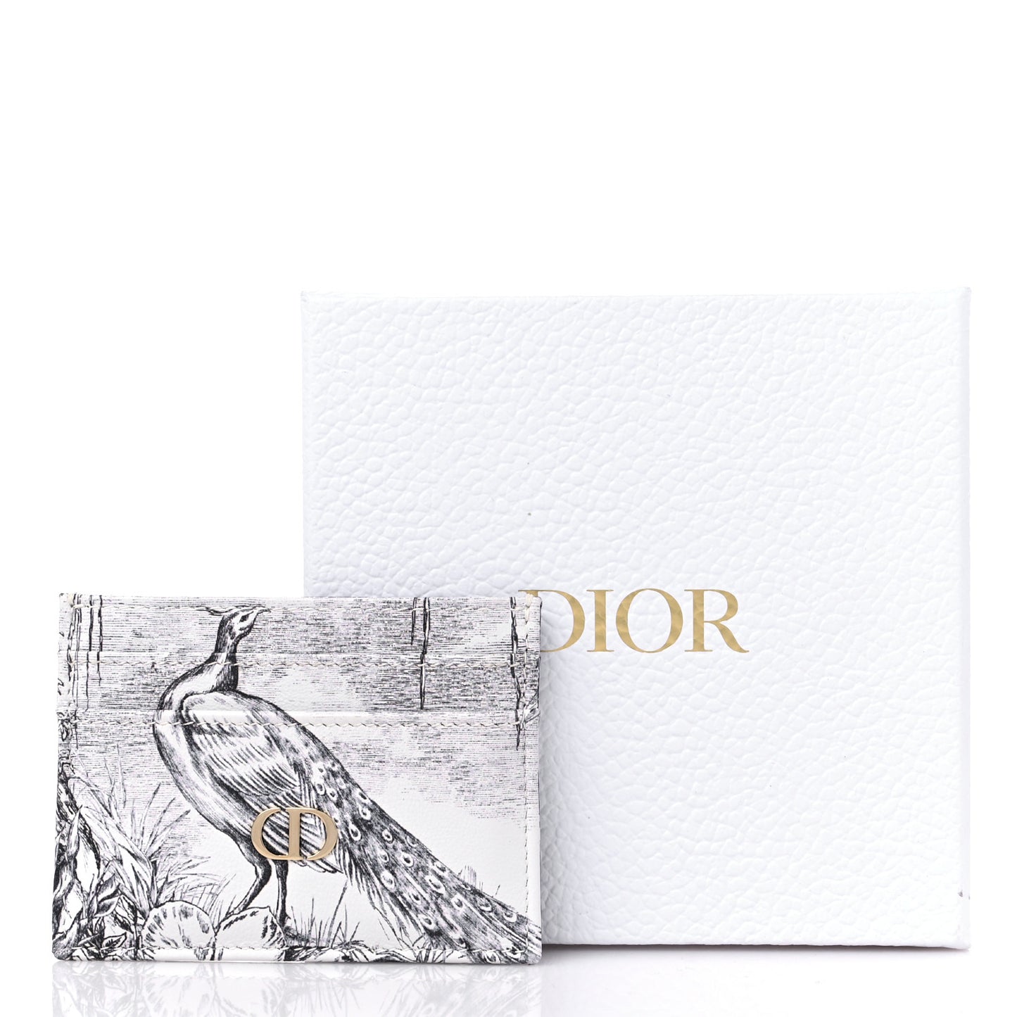 Calfskin Printed Toile De Jouy Lady Dior Card Holder Blue