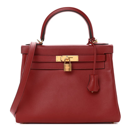 Hermes Evercolor Kelly Retourne 28 Rouge Casaque 1 of 13