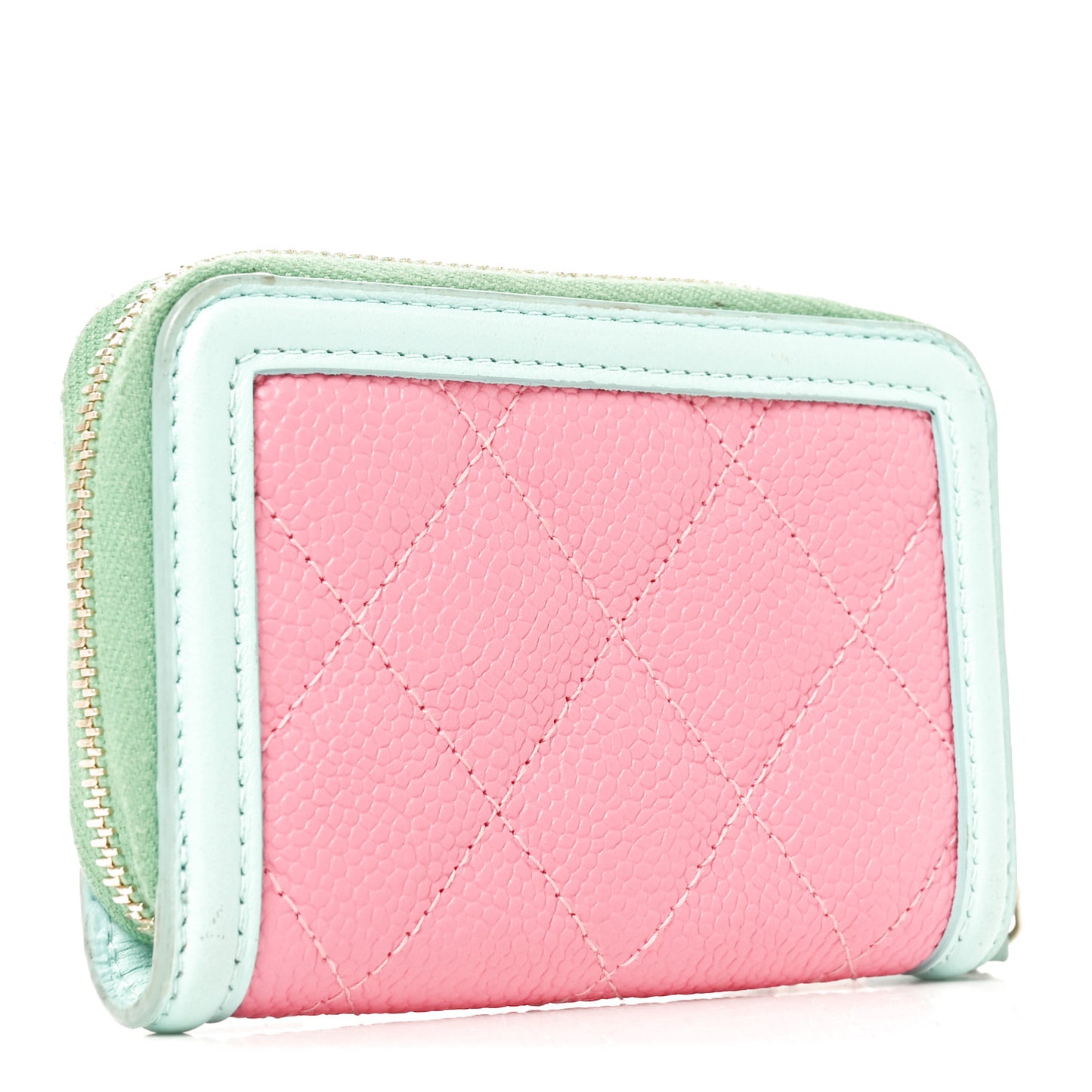 Caviar Quilted Filigree Coin Purse Pink Green Blue
