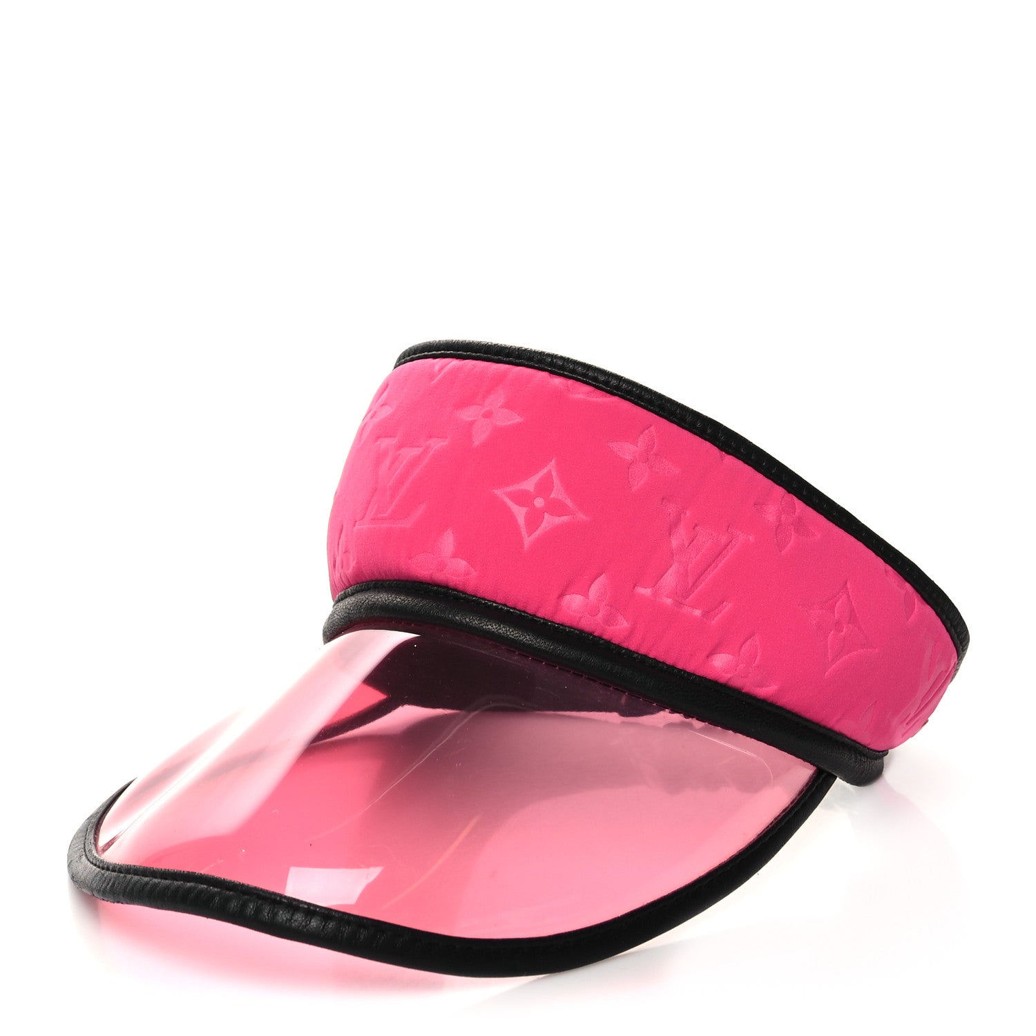 Louis Vuitton Calfskin Nylon PVC Monogram Visor Fuchsia Black 1 of 6