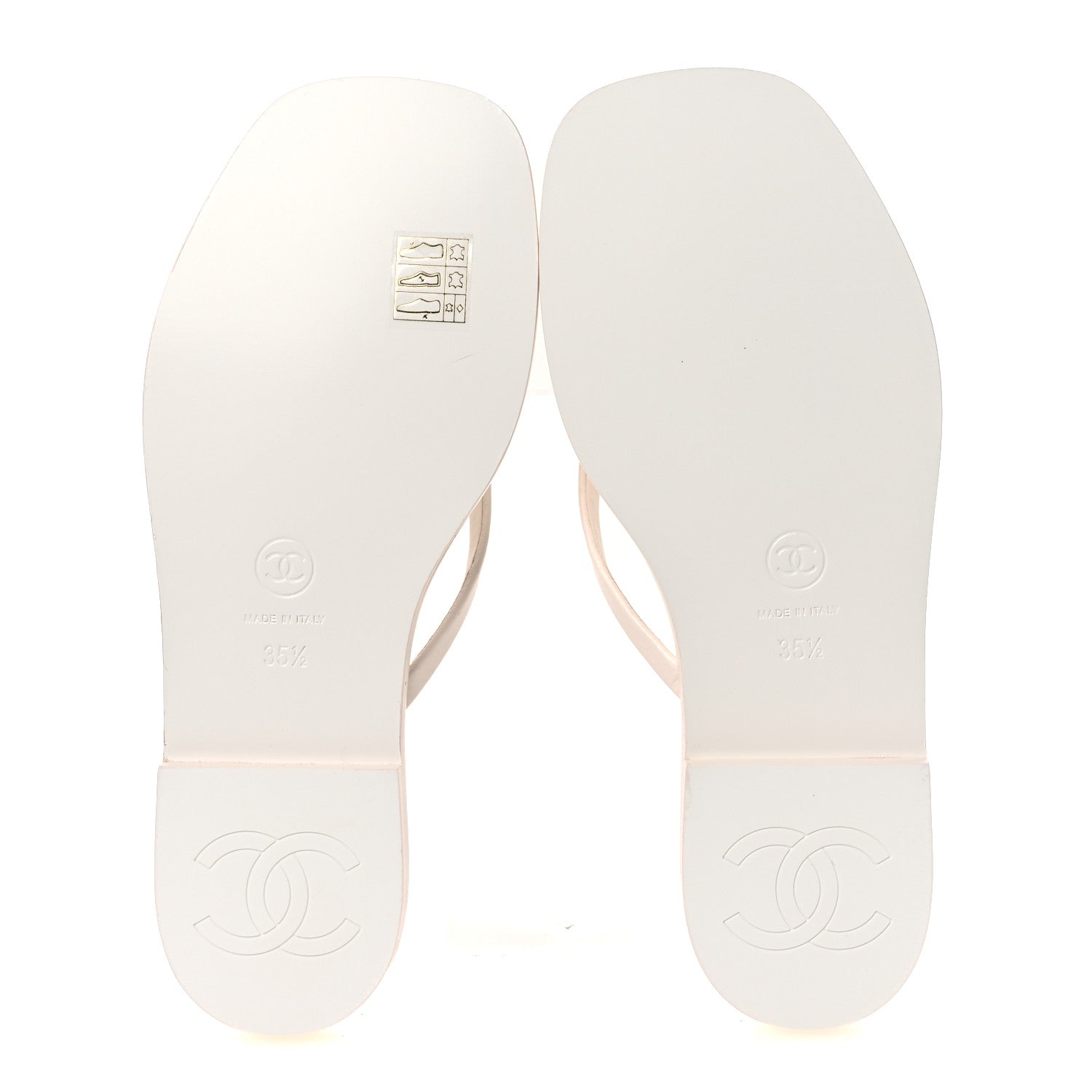 Chanel Goatskin CC Times Square Thong Sandals 35.5 White 8 of 12