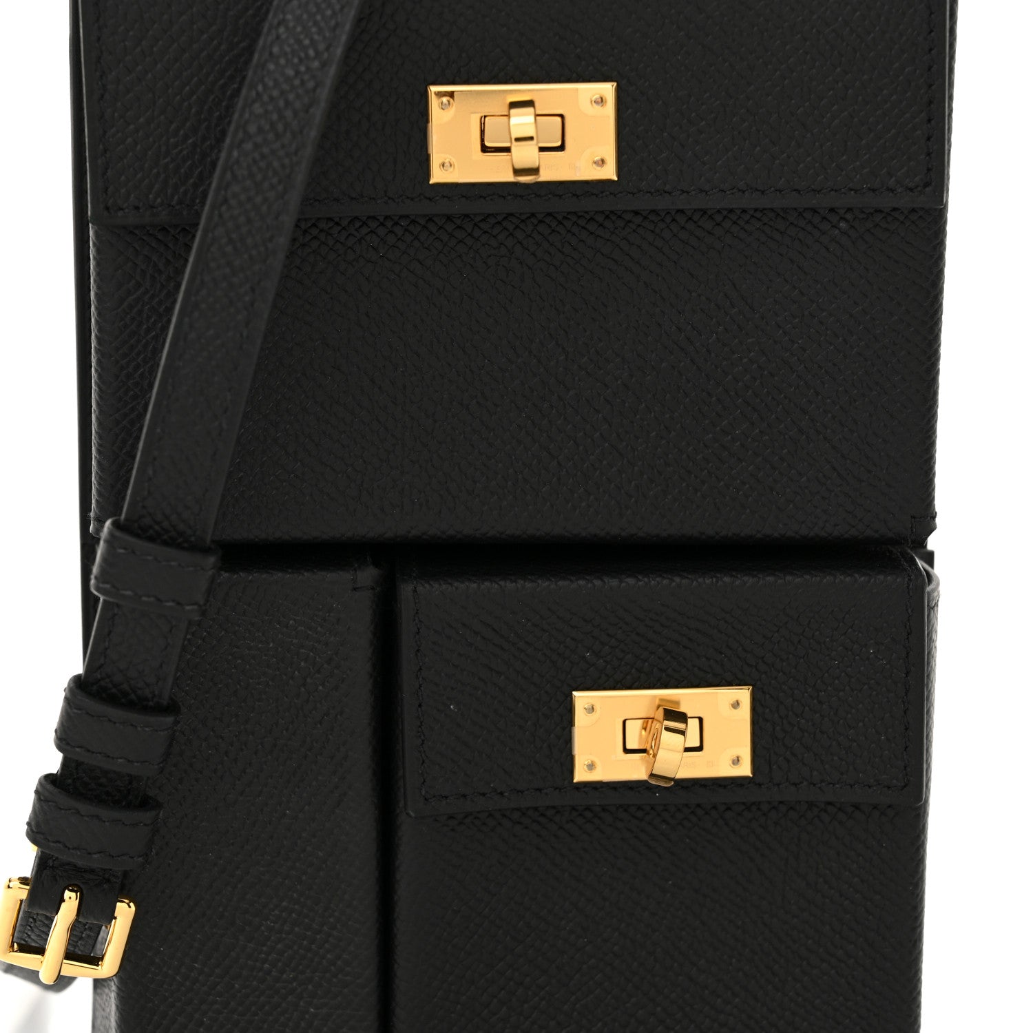 Hermes Epsom Kelly Multi Pocket Pochette To Go Black 8 of 11