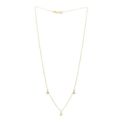 Roberto Coin 18K Yellow Gold Diamond .15ctw Diamonds By The Inch 3 Station Necklace 3 of 4