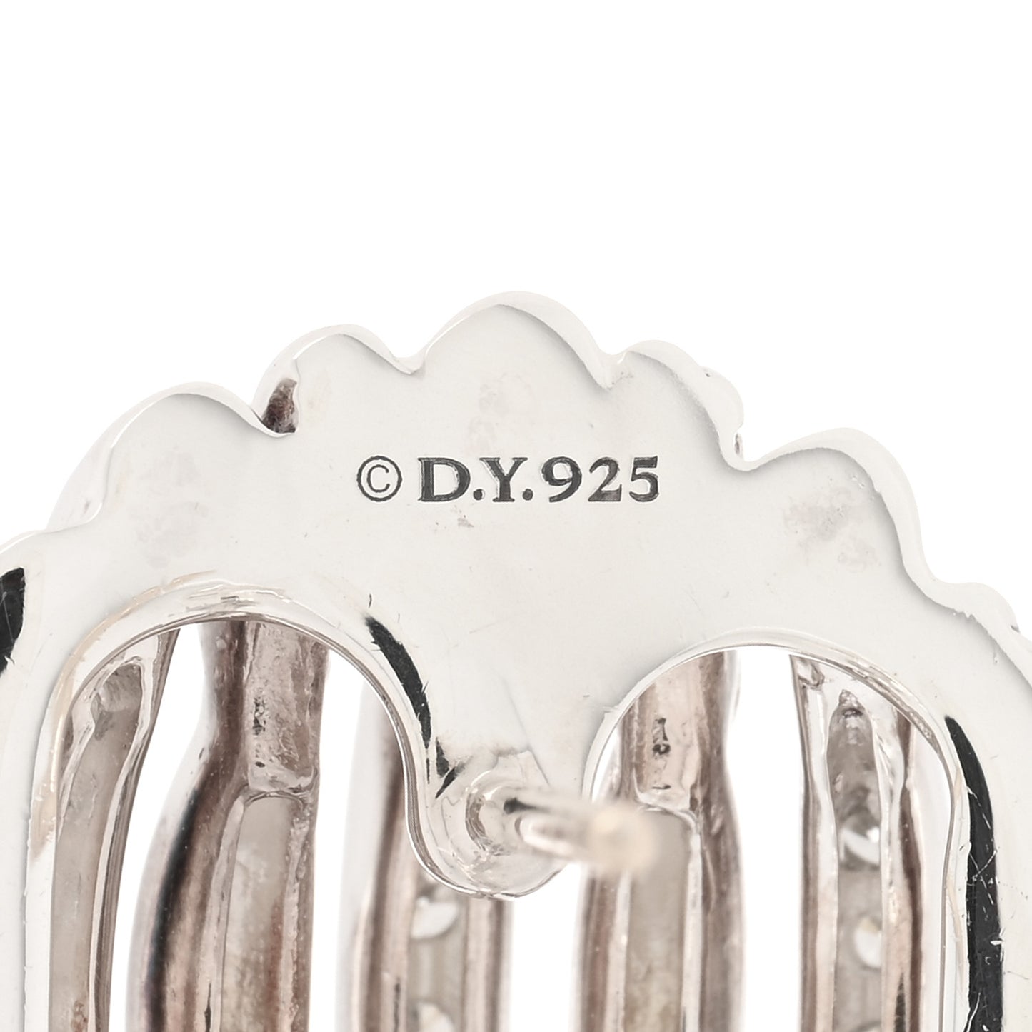 Sterling Silver Diamond Tides Stud Earrings