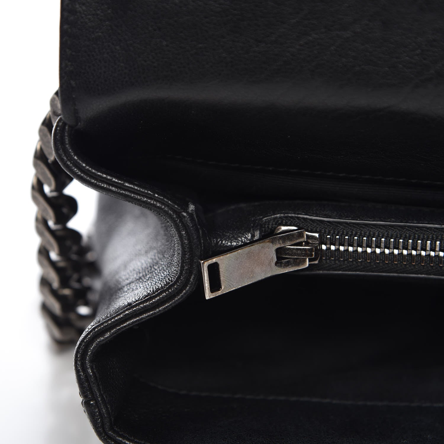 Saint Laurent Sheepskin Matelasse Chevron Monogram Medium College Bag Black 8 of 14