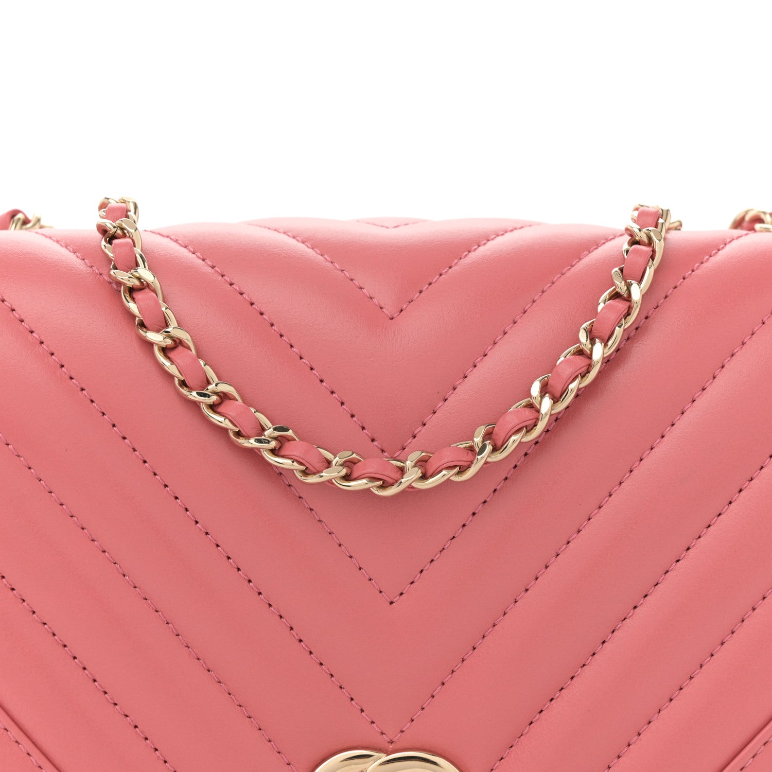 Chanel Calfskin Chevron Quilted Mini Statement Flap Pink 8 of 10