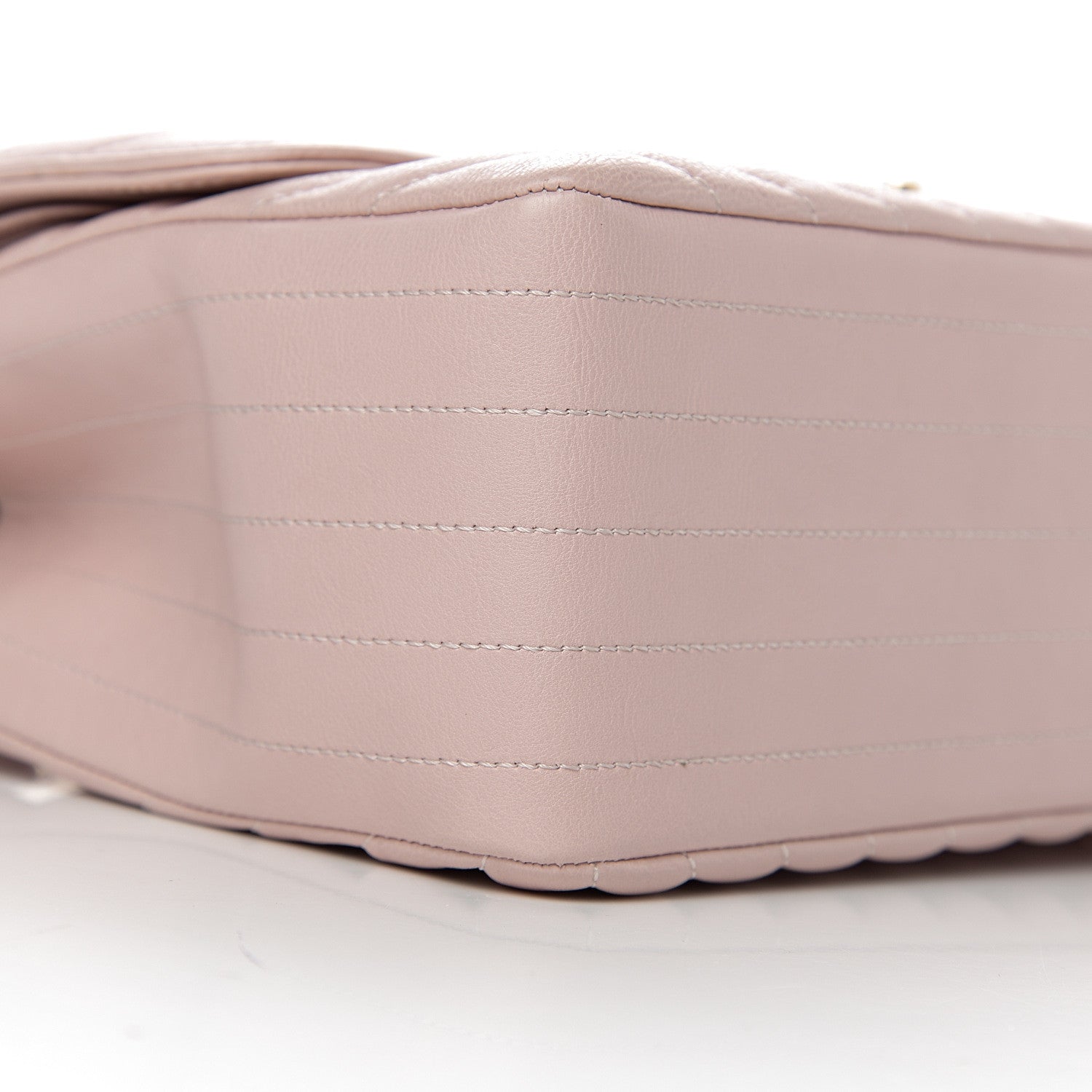 Chanel Calfskin Chevron Quilted Jumbo Double Flap Light Pink 7 of 11