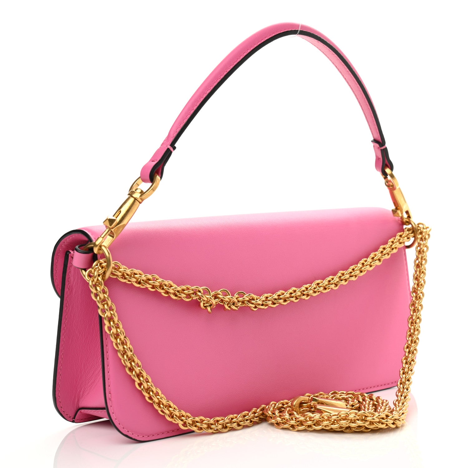 Valentino Garavani Calfskin Vlogo Loco Shoulder Bag Feminine Pink 3 of 9